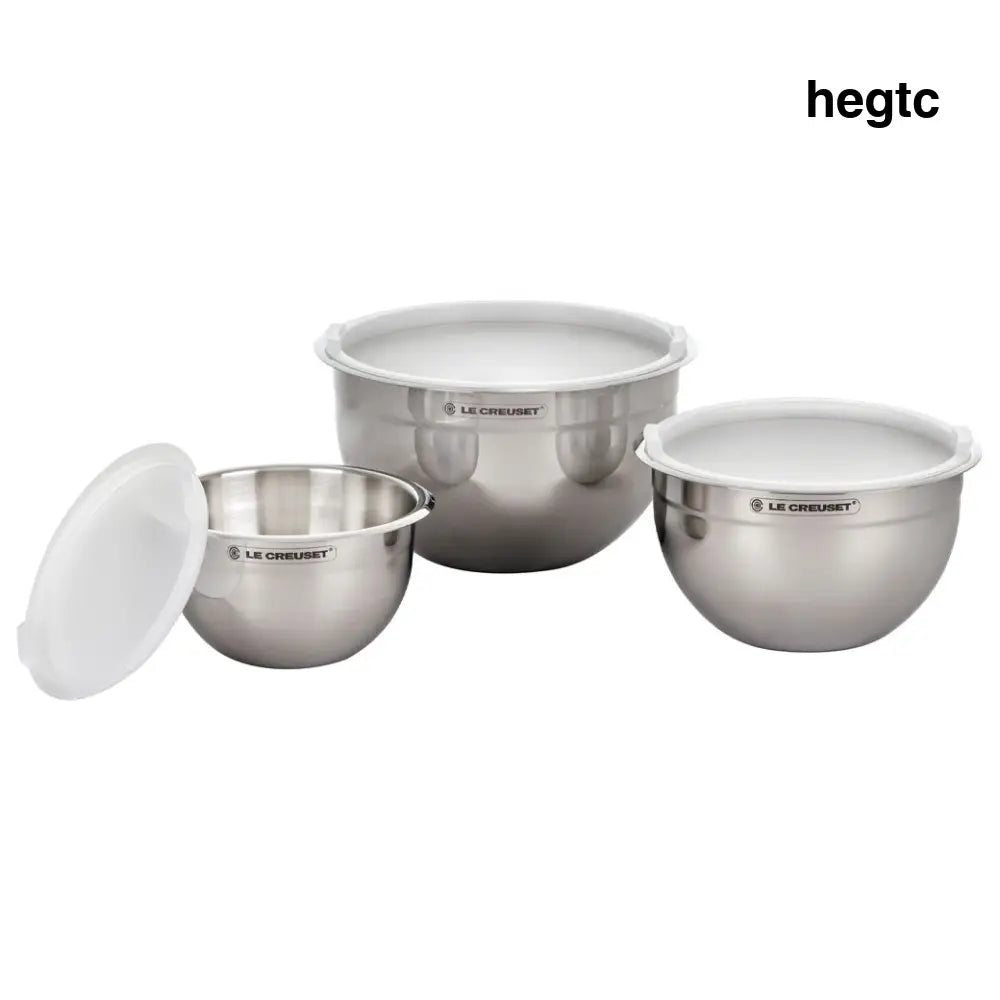 Le Creuset Set of 3 Stainless Steel Mixing Bowls with Lids - Specialty Tools