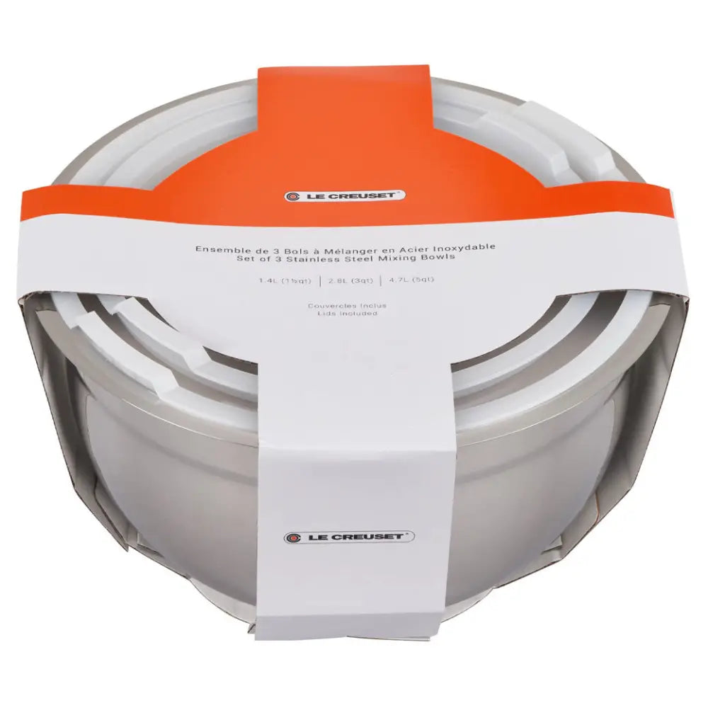 Le Creuset Set of 3 Stainless Steel Mixing Bowls with Lids - Specialty Tools