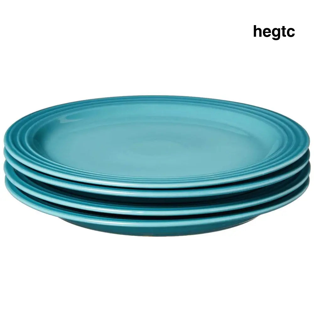 Le Creuset Set of (4) 10.5″ Dinner Plates - Caribbean - Plates
