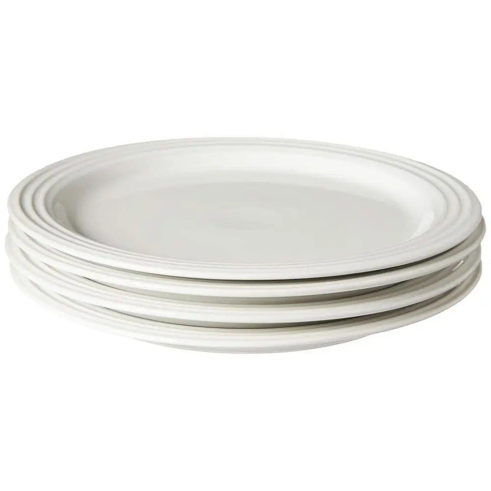 Le Creuset Set of (4) 10.5″ Dinner Plates - White - Plates
