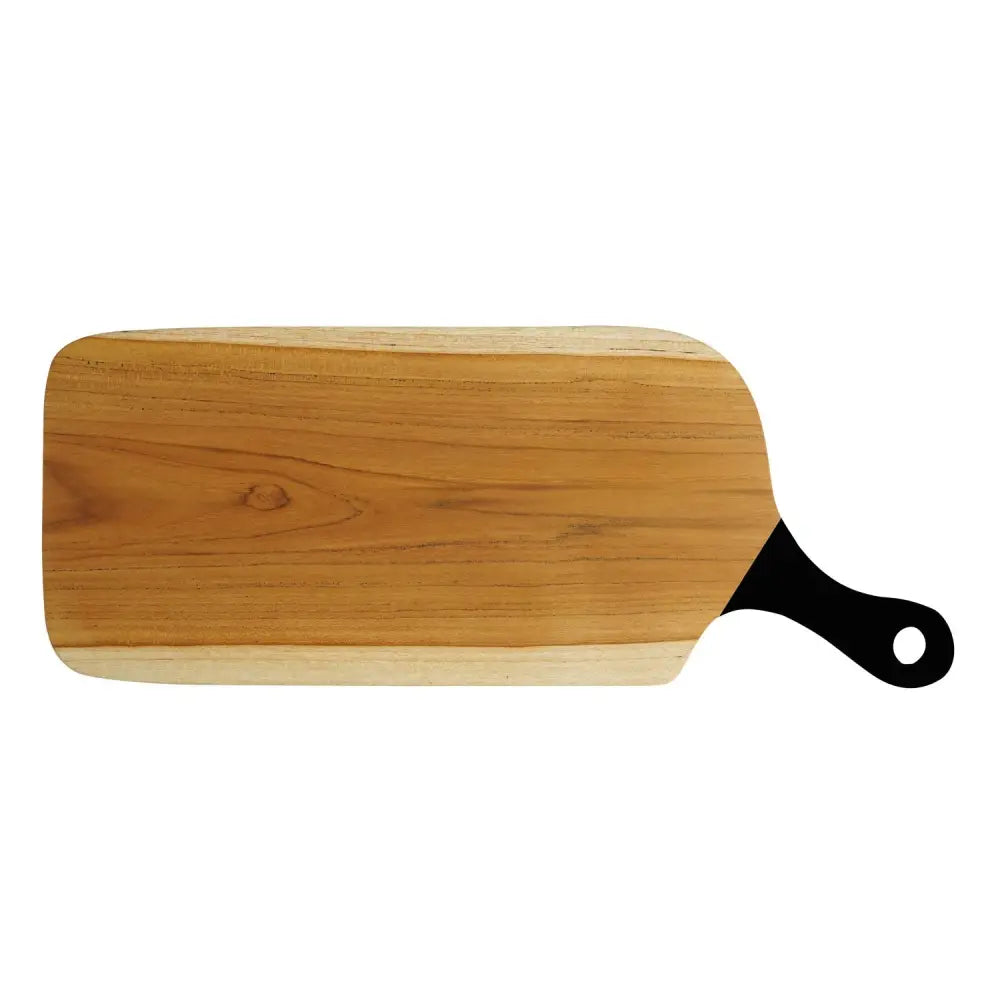 Rico & Plato Laurus Teak Cutting Board/Serving Platter with Black Handle - Cutting & Serving Boards