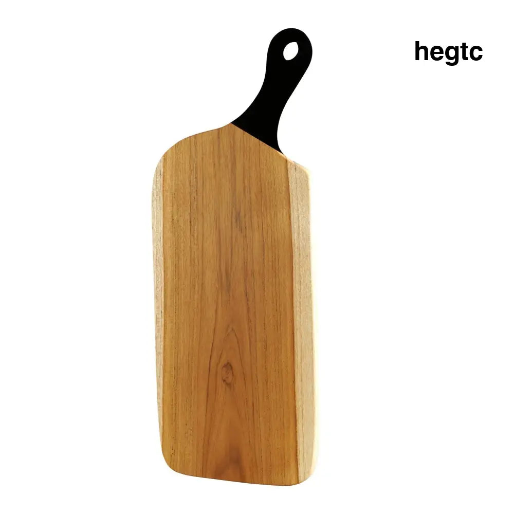 Rico & Plato Laurus Teak Cutting Board/Serving Platter with Black Handle - Cutting & Serving Boards