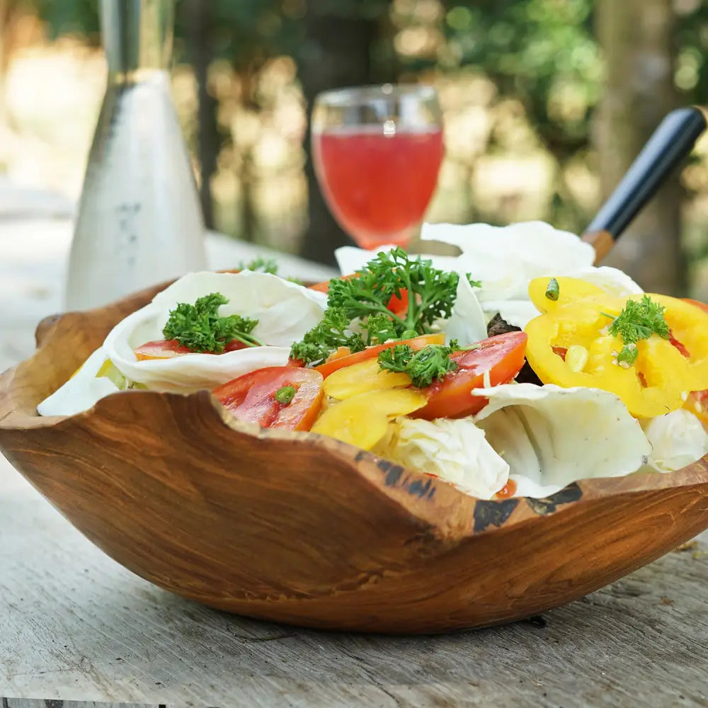 Rico & Plato Umbria Teak Salad/ Fruit Bowl - Bowls