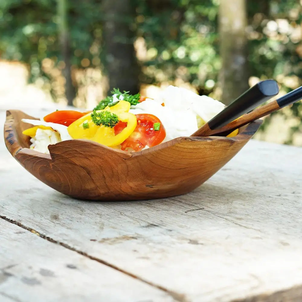 Rico & Plato Umbria Teak Salad/ Fruit Bowl - Bowls